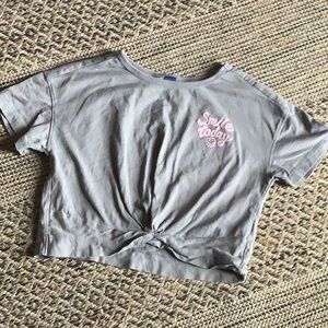 Gray smile today kids shirt
